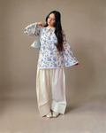 2PC-Blue Floral Kurta Set