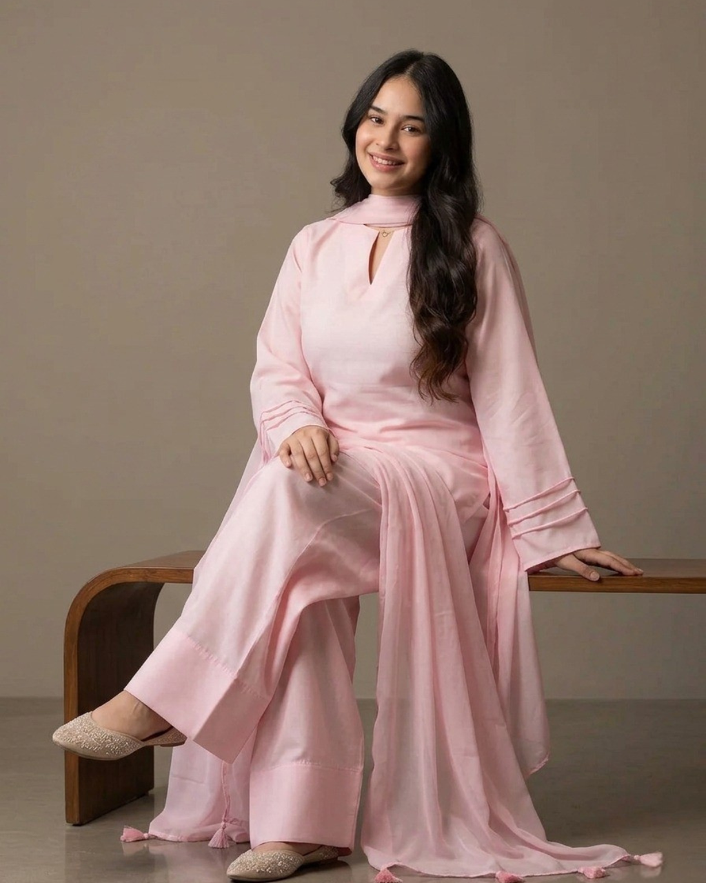 3PC-Blush Pink Kurta Set