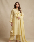 3PC-Pastel Yellow Kurta Set